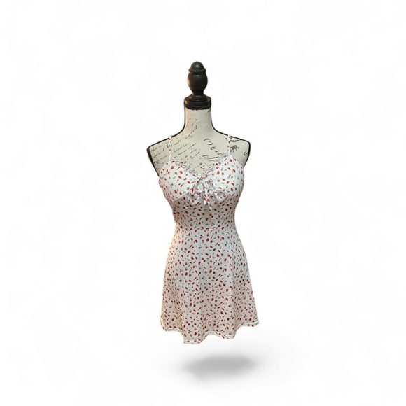 Dresses & Skirts - White and Red Polka Dot Dress